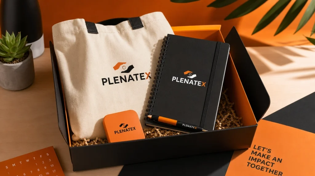Kit de brindes personalizados para eventos corporativos