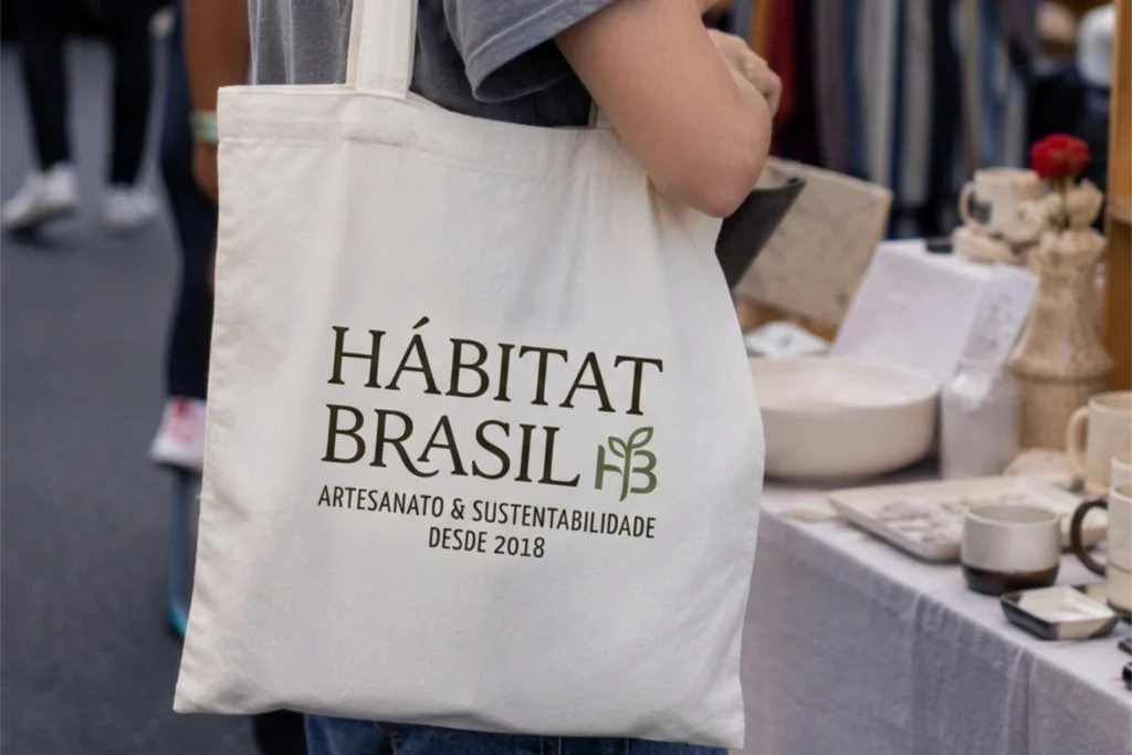 Sacola de pano personalizada como brinde de feira corporativa